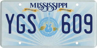 MS license plate YGS609