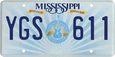 MS license plate YGS611