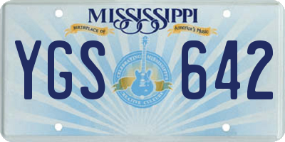 MS license plate YGS642