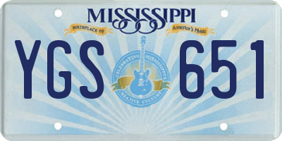 MS license plate YGS651
