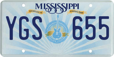 MS license plate YGS655