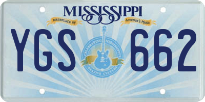 MS license plate YGS662
