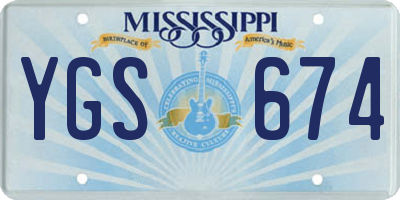 MS license plate YGS674