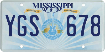 MS license plate YGS678
