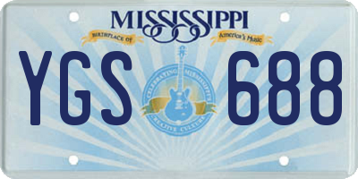 MS license plate YGS688