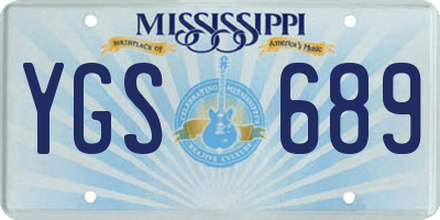 MS license plate YGS689