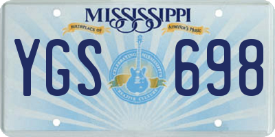 MS license plate YGS698