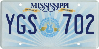 MS license plate YGS702