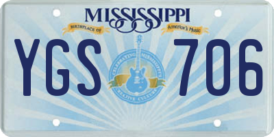 MS license plate YGS706