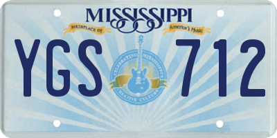 MS license plate YGS712