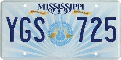 MS license plate YGS725