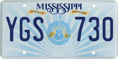 MS license plate YGS730