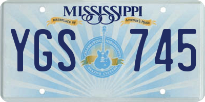 MS license plate YGS745
