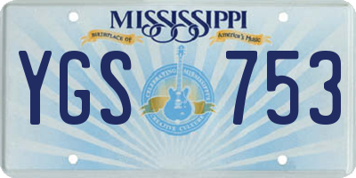 MS license plate YGS753