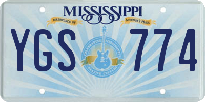 MS license plate YGS774