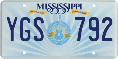 MS license plate YGS792