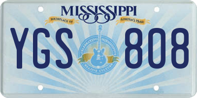 MS license plate YGS808