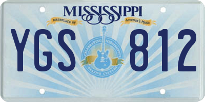 MS license plate YGS812