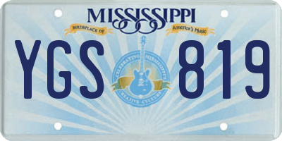 MS license plate YGS819