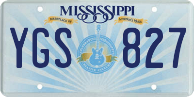 MS license plate YGS827