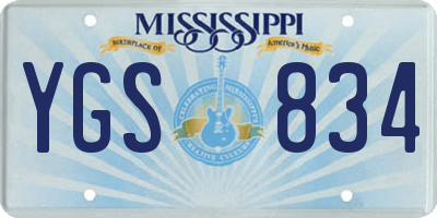 MS license plate YGS834
