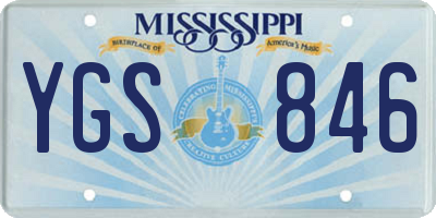 MS license plate YGS846