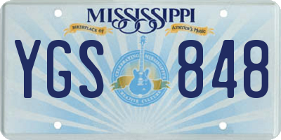 MS license plate YGS848