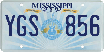 MS license plate YGS856