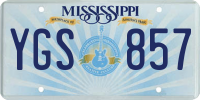 MS license plate YGS857