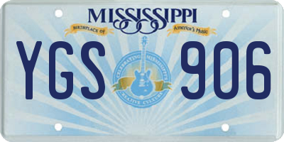 MS license plate YGS906
