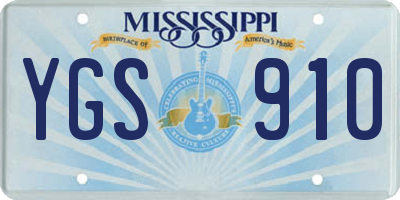 MS license plate YGS910
