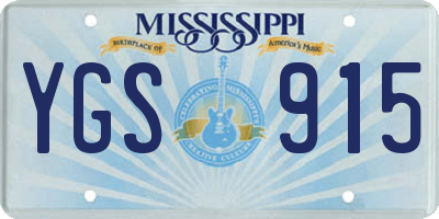 MS license plate YGS915