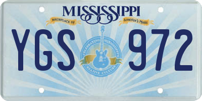 MS license plate YGS972