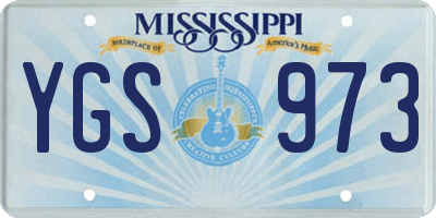 MS license plate YGS973