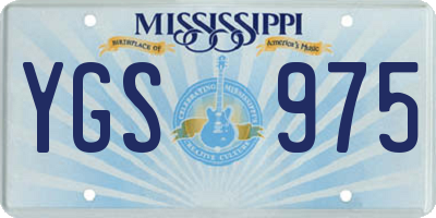 MS license plate YGS975