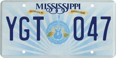 MS license plate YGT047