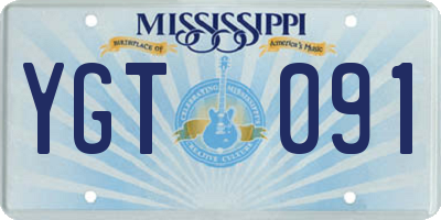 MS license plate YGT091