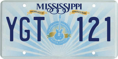 MS license plate YGT121