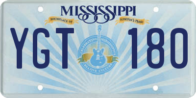 MS license plate YGT180
