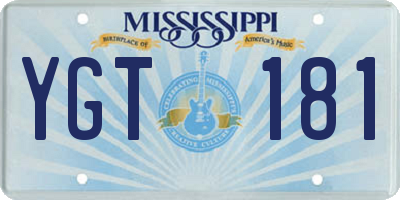 MS license plate YGT181
