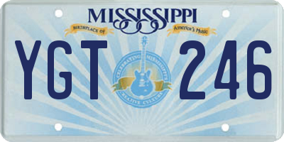MS license plate YGT246