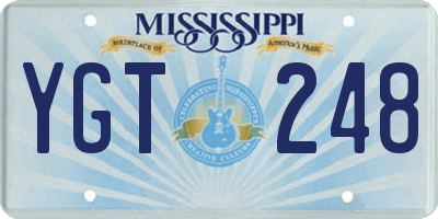 MS license plate YGT248