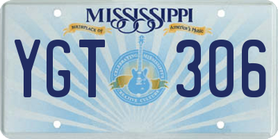 MS license plate YGT306