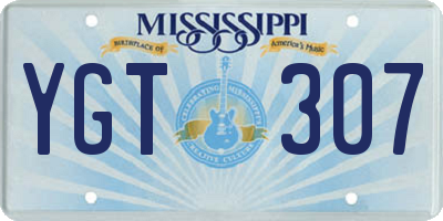 MS license plate YGT307