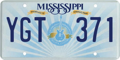 MS license plate YGT371