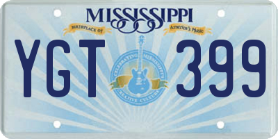 MS license plate YGT399