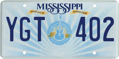 MS license plate YGT402