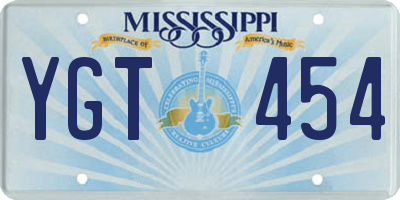 MS license plate YGT454