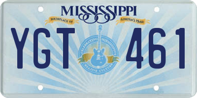 MS license plate YGT461