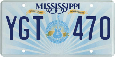 MS license plate YGT470